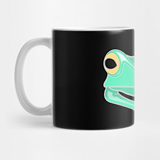 cyan peace frog cartoon Mug